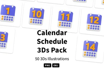 Calendar Schedule 3D Icon Pack