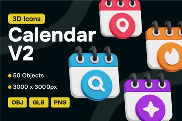 Calendar V2 3D Icon Pack