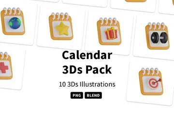 Calendário Pacote de Icon 3D