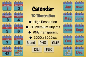 Calendario Paquete de Icon 3D