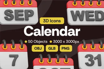 Calendário Pacote de Icon 3D