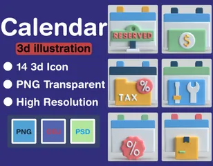 Calendario Paquete de Icon 3D