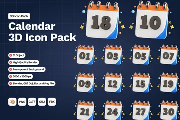 Calendario Paquete de Icon 3D