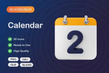 Calendário Pacote de Icon 3D