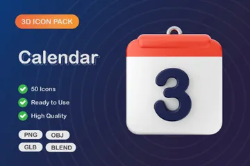 Calendário Pacote de Icon 3D