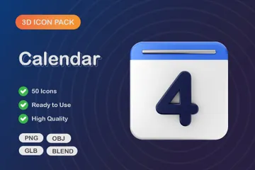 Calendário Pacote de Icon 3D