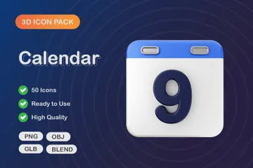 Calendário Pacote de Icon 3D