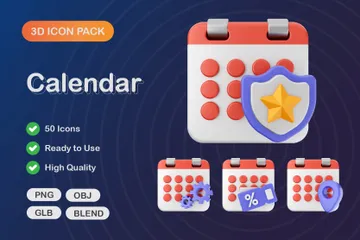 Calendário Pacote de Icon 3D