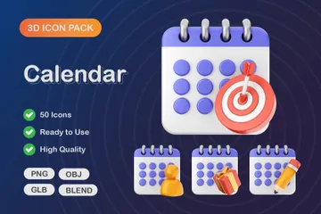 Calendário Pacote de Icon 3D