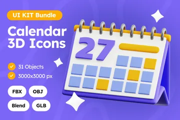 Calendário Pacote de Icon 3D