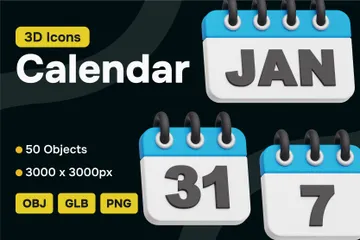 Calendário Pacote de Illustration 3D