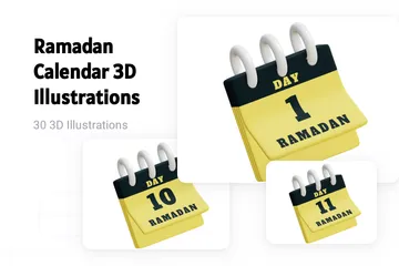 Calendário do Ramadã Pacote de Illustration 3D