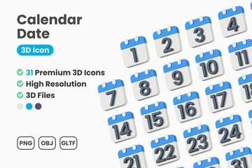 Fecha del calendario Paquete de Icon 3D