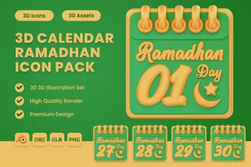 Calendario ramadán Paquete de Icon 3D