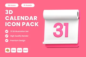 Calendrier Pack 3D Icon