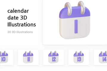 Date du calendrier Pack 3D Illustration