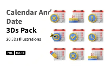 Calendrier et date Pack 3D Icon