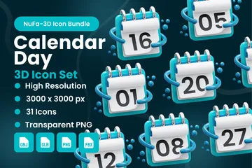 Jour de calendrier Pack 3D Icon