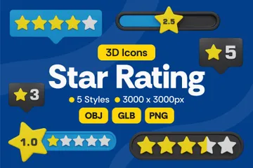 Calificación de estrellas Paquete de Icon 3D