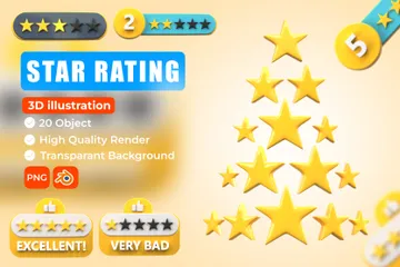 Calificación de estrellas Paquete de Icon 3D