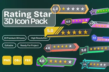 Estrella de calificación Paquete de Icon 3D