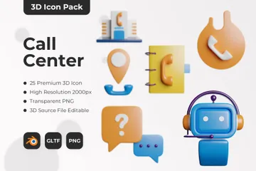 Call Center 3D Icon Pack