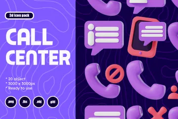 Call Center 3D Icon Pack