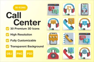 콜센터 3D Icon 팩