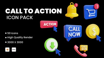 Call To Action 3D Icon Pack
