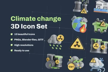 Cambio climático Paquete de Icon 3D