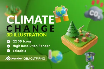 Cambio climático Paquete de Icon 3D