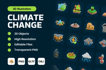 Cambio climático Paquete de Icon 3D