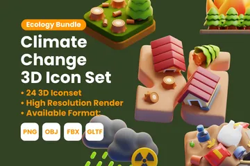 Cambio climático Paquete de Icon 3D