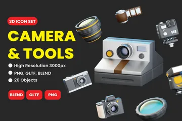 Camera And Tools 3D Icon Pack
