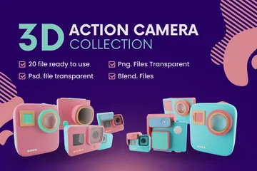 Câmera de ação Pacote de Icon 3D
