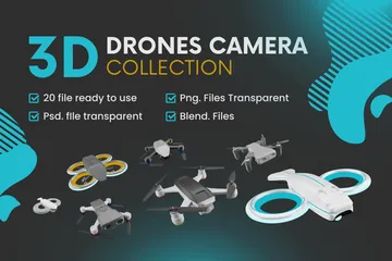 Câmera de drones Pacote de Icon 3D