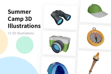 Camp d'été Pack 3D Illustration