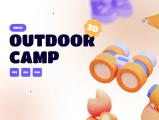Camp en plein air Pack 3D Icon