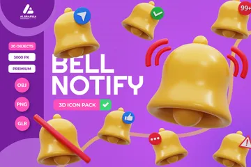 Campana de notificación Paquete de Icon 3D