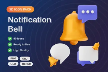 Campana de notificación Paquete de Icon 3D