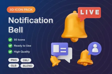 Campana de notificación Paquete de Icon 3D