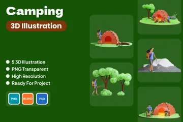 Camping Pack 3D Illustration