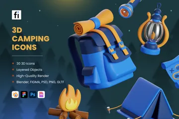 Camping 3D Icon Pack