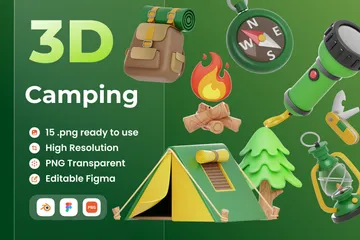 Camping Pack 3D Icon