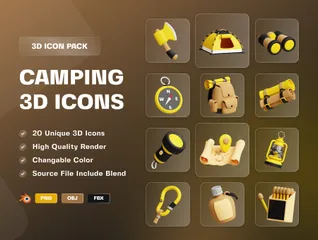 캠핑 3D Icon 팩