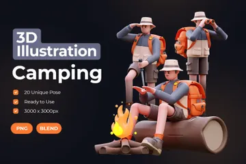 Camping Pack 3D Illustration