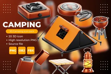 Camping Pack 3D Icon