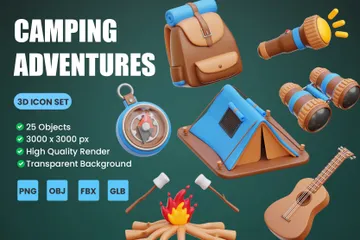 Camping-Abenteuer 3D Icon Pack