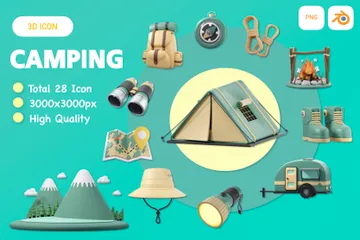 Camping Adventures 3D Icon Pack