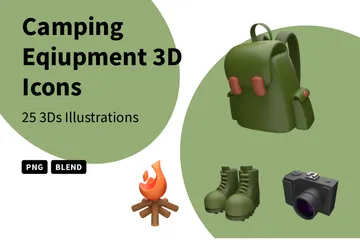 Camping Equipment 3D Icon Pack
